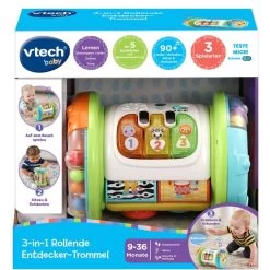 VTech 3-in-1 Rollende Entdecker-Trommel, Musikspielzeug 9 VTech 3-in-1 Rollende Entdecker-Trommel, Musikspielzeug -Vtech VTech 3 in 1 Rollende Entdecker Trommel Musikspielzeug@@100004644 2