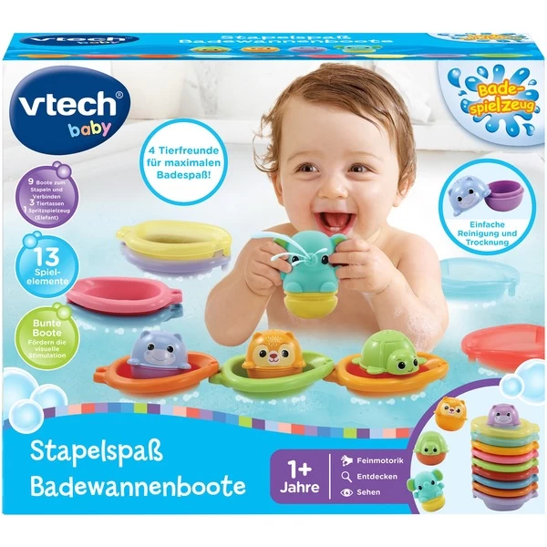 VTech Stapelspaß Badewannenboote, Badespielzeug 2 VTech Stapelspaß Badewannenboote, Badespielzeug – Bild 2