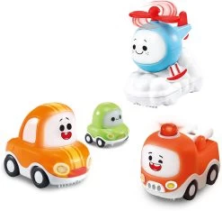 VTech Tut Tut Cory Flitzer - Cory, Freddie, Ellie + Mini-Chrissy, 3er-Set